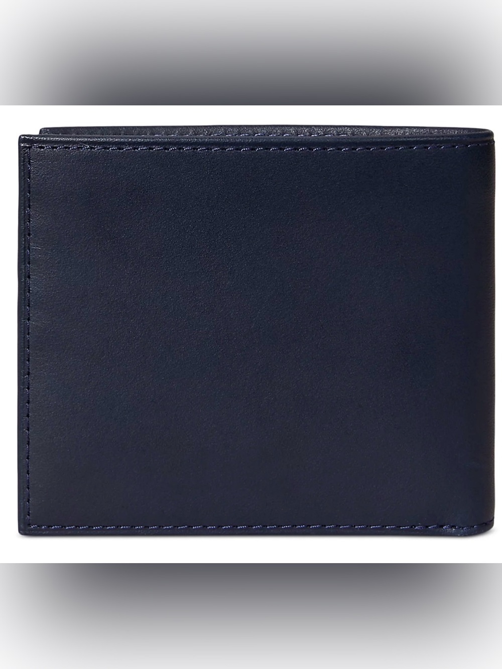 NEW Polo Ralph Lauren Navy Blue HERITAGE BEAR Leather Double Billfold Wallet - Picture 2 of 11